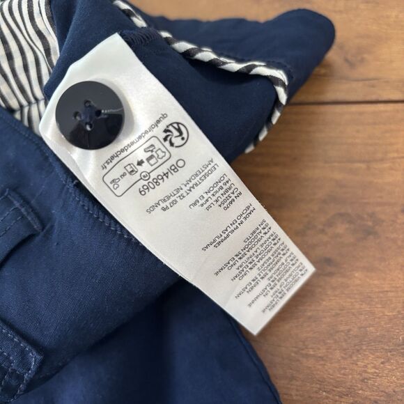 Anthropologie by Maeve Naomi Wide Leg Flare Pants Navy Blue SZ 12P Viscose Linen - Picture 6 of 7